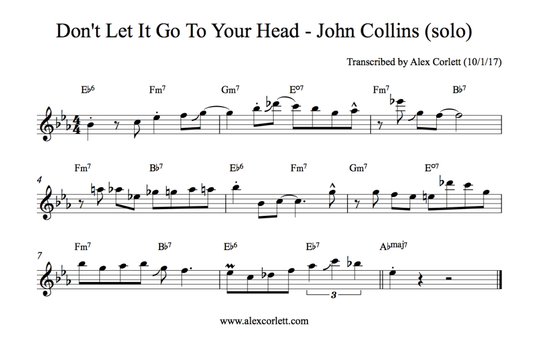 John Collins - Don't Let it Go To Your Head